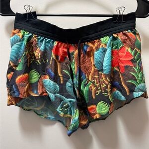 Janji Black Multicolor Floral Women's Athletic Shorts